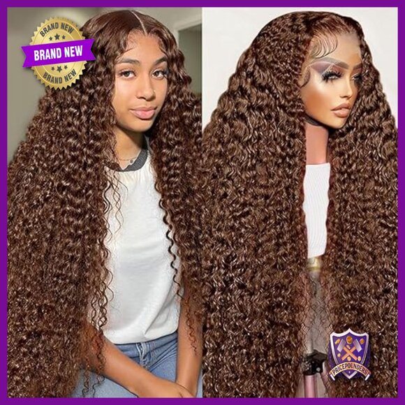 30 Inch Deep Wave Human Hair Lace Front Wig 200 Density Glueless
